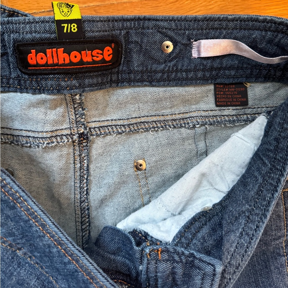 Dollhouse 90s Y2K Blue Bootcut Jeans with Adjustable Waist Size 8 - Picture 4 of 7